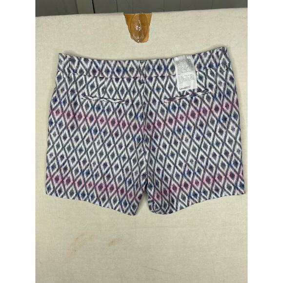 Level 99 x Anthropologie size 32 Pastel Aztec Linen Lyocell Shorts Stretch New! - Picture 2 of 10